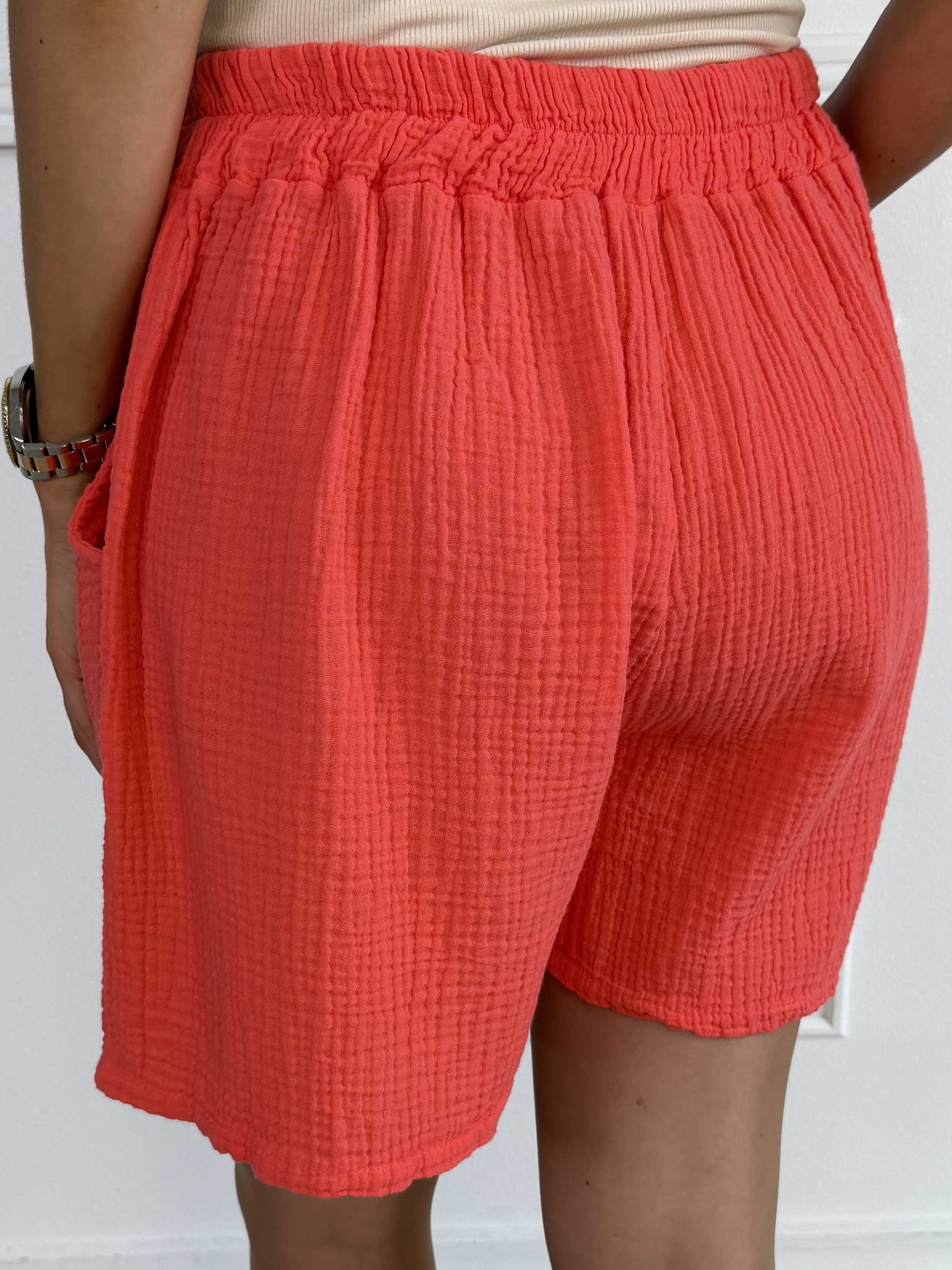 Stevie - Bløde shorts i bomuldsbæk og bølge stof